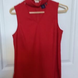 Kaari‎ Blue Vibrant Red Sleeveless Top